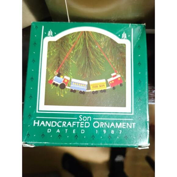 Hallmark Other - Hallmark 1987 FOR SON Handcrafted Ornament Train Swinging Dated in Box